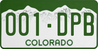 CO license plate 001DPB