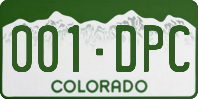 CO license plate 001DPC