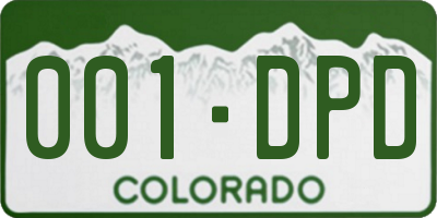 CO license plate 001DPD