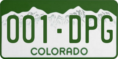 CO license plate 001DPG