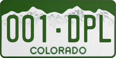 CO license plate 001DPL