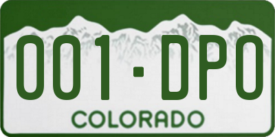 CO license plate 001DPO