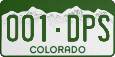 CO license plate 001DPS