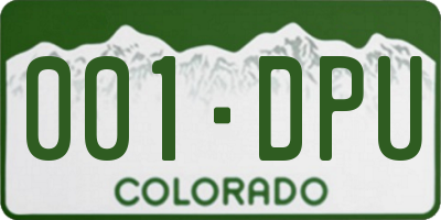 CO license plate 001DPU