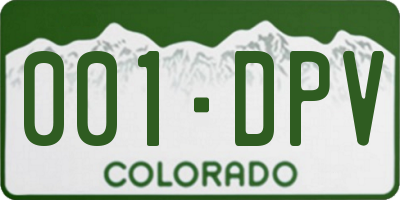 CO license plate 001DPV