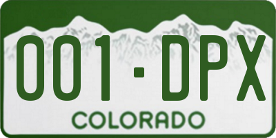 CO license plate 001DPX