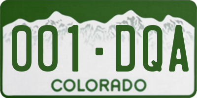 CO license plate 001DQA