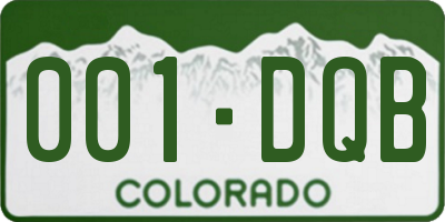 CO license plate 001DQB