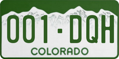 CO license plate 001DQH