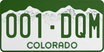 CO license plate 001DQM