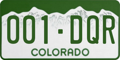 CO license plate 001DQR