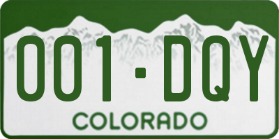 CO license plate 001DQY