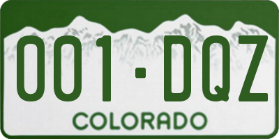 CO license plate 001DQZ