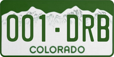 CO license plate 001DRB