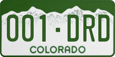 CO license plate 001DRD