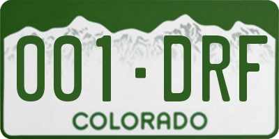 CO license plate 001DRF