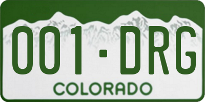 CO license plate 001DRG