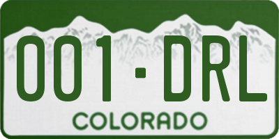 CO license plate 001DRL