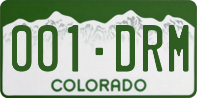 CO license plate 001DRM