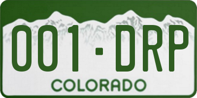 CO license plate 001DRP