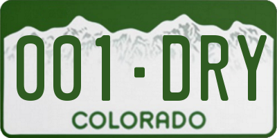 CO license plate 001DRY