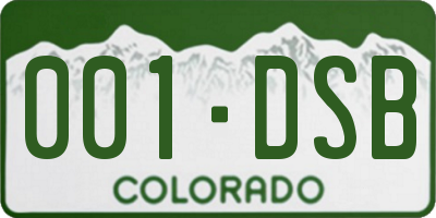 CO license plate 001DSB