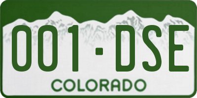 CO license plate 001DSE