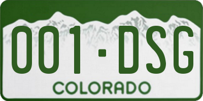 CO license plate 001DSG