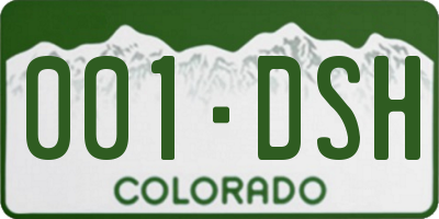 CO license plate 001DSH