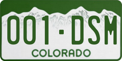 CO license plate 001DSM