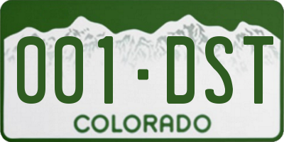 CO license plate 001DST