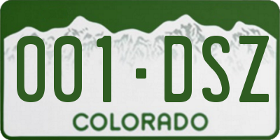 CO license plate 001DSZ