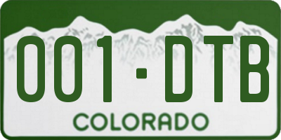 CO license plate 001DTB