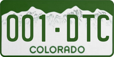 CO license plate 001DTC