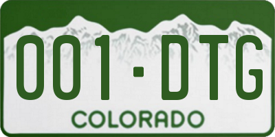 CO license plate 001DTG