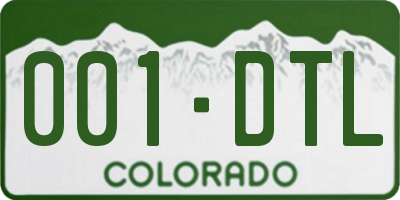 CO license plate 001DTL