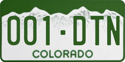 CO license plate 001DTN