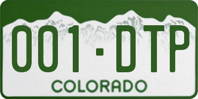 CO license plate 001DTP