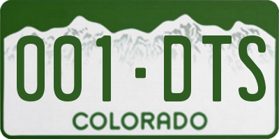 CO license plate 001DTS