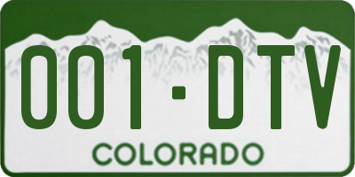 CO license plate 001DTV