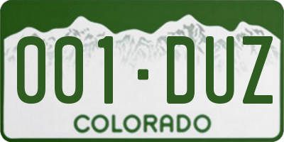 CO license plate 001DUZ