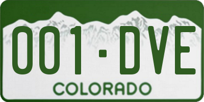 CO license plate 001DVE