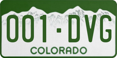 CO license plate 001DVG