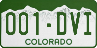 CO license plate 001DVI