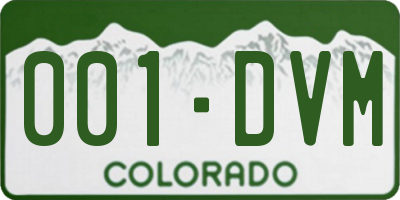 CO license plate 001DVM