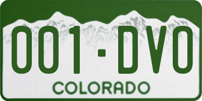 CO license plate 001DVO