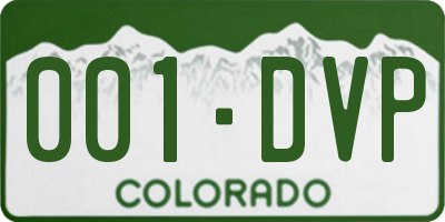 CO license plate 001DVP