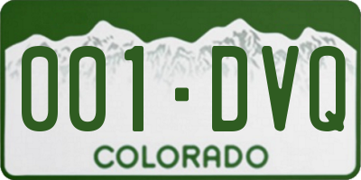 CO license plate 001DVQ