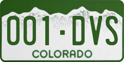 CO license plate 001DVS