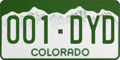 CO license plate 001DYD